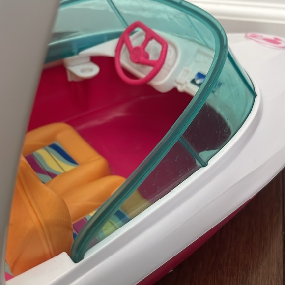 Mattel Barbie Doll Dolphin Magic Bottom View Boat With Life Raft - Picture 6 of 7